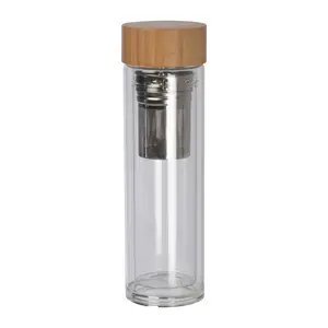 Glass bottle with bamboo